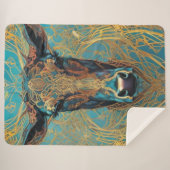 Couverture Sherpa Blanche Sherpa de vache moderne (Devant (Horizontal))