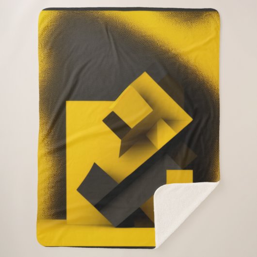 Couverture Sherpa Blanche Sherpa en moutarde noire (Devant)