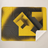 Couverture Sherpa Blanche Sherpa en moutarde noire (Devant (Horizontal))