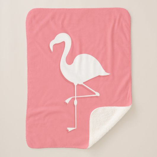 Couverture Sherpa Blanche Sherpa flamingo rose (Devant)