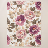 Couverture Sherpa Blanche Sherpa Fleece - Design de fleurs d'été (Devant)