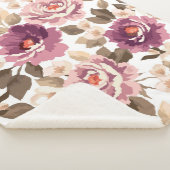Couverture Sherpa Blanche Sherpa Fleece - Design de fleurs d'été (3/4)