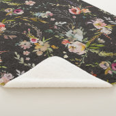 Couverture Sherpa Blanche Sherpa Floral Noir (3/4)