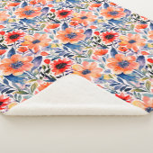 Couverture Sherpa Blanche Sherpa Floral Scandinave (3/4)