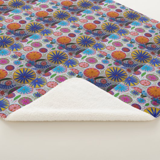 Couverture Sherpa Blanche Sherpa Florale (3/4)