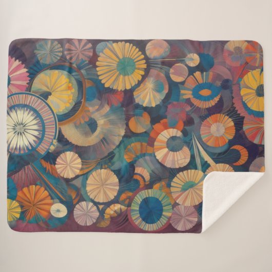 Couverture Sherpa Blanche Sherpa Florale (Devant (Horizontal))