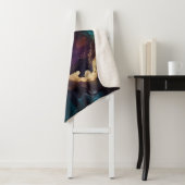 Couverture Sherpa Blanche Sherpa Gold, Blue et Purple (En situation)