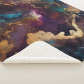 Couverture Sherpa Blanche Sherpa Gold, Blue et Purple (3/4)