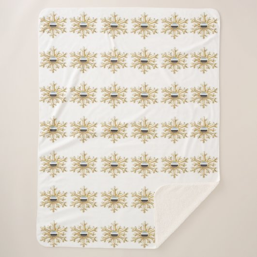 Couverture Sherpa Blanche Sherpa Gold et Chrome (Devant)