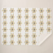 Couverture Sherpa Blanche Sherpa Gold et Chrome (Devant (Horizontal))