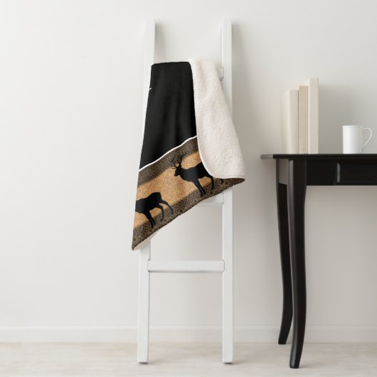 Couverture Sherpa Blanche Sherpa-Grand Blanc Noir (En situation)