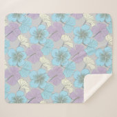 Couverture Sherpa "Blanche Sherpa moyenne - Clover bleu et violet" (Devant (Horizontal))