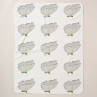 Couverture Sherpa Blanche Sherpa Papillon blanc
