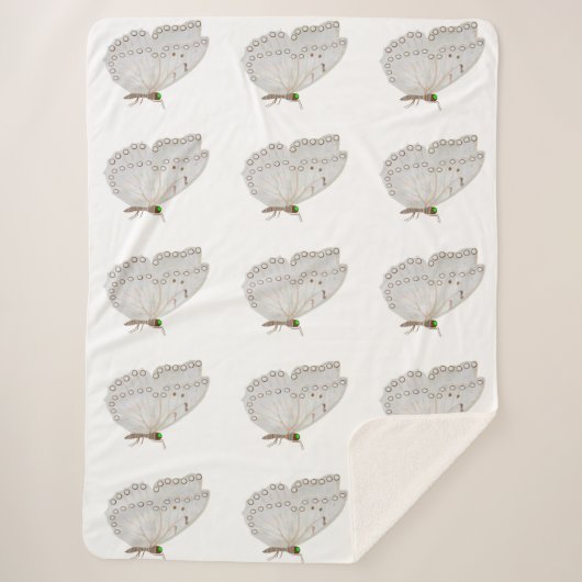 Couverture Sherpa Blanche Sherpa Papillon blanc (Devant)