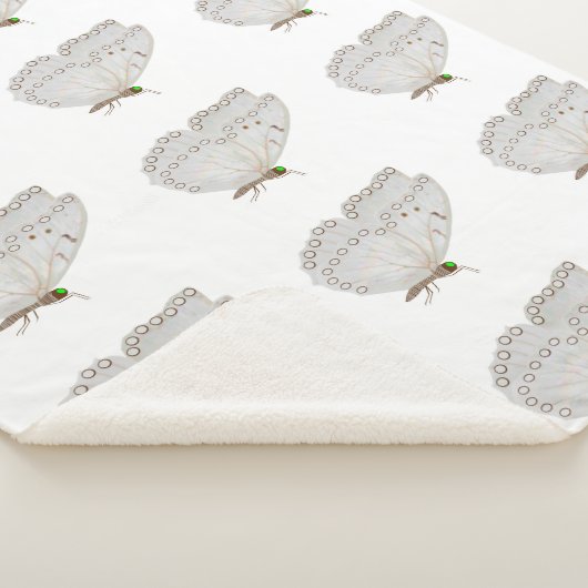 Couverture Sherpa Blanche Sherpa Papillon blanc (3/4)