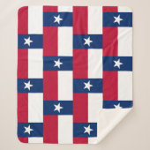 Couverture Sherpa Blanche Sherpa Patriotic avec drapeau du Texas (Devant)