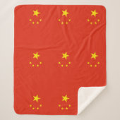 Couverture Sherpa Blanche Sherpa patriotique avec drapeau chinois (Devant)