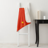 Couverture Sherpa Blanche Sherpa patriotique avec drapeau chinois (En situation)