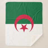 Couverture Sherpa Blanche Sherpa patriotique avec drapeau d'Algérie (Devant)
