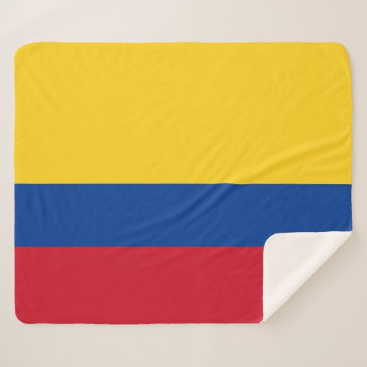 Couverture Sherpa Blanche Sherpa patriotique avec drapeau de la Colo (Devant (Horizontal))