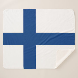 Couverture Sherpa Blanche Sherpa patriotique avec drapeau de la Finl