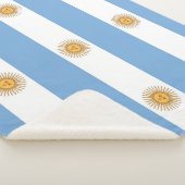 Couverture Sherpa Blanche Sherpa patriotique avec drapeau de l'Argen (3/4)