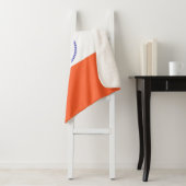 Couverture Sherpa Blanche Sherpa Patriotique avec drapeau de New Yor (En situation)