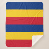Couverture Sherpa Blanche Sherpa patriotique avec drapeau de Roumani (Devant)