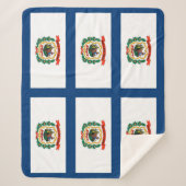 Couverture Sherpa Blanche Sherpa patriotique avec drapeau de Virgini (Devant)