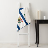 Couverture Sherpa Blanche Sherpa patriotique avec drapeau de Virgini (En situation)