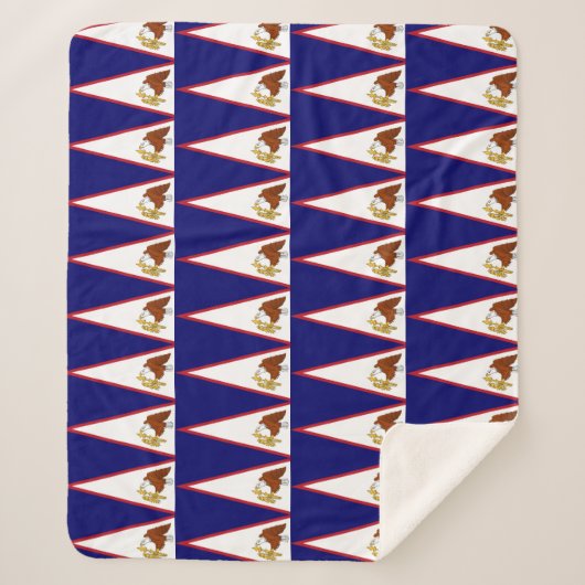 Couverture Sherpa Blanche Sherpa patriotique avec drapeau des Samoa  (Devant)