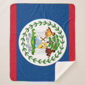 Couverture Sherpa Blanche Sherpa Patriotique avec drapeau du Belize (Devant)