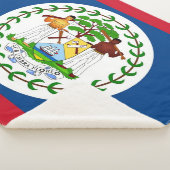 Couverture Sherpa Blanche Sherpa Patriotique avec drapeau du Belize (3/4)