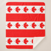 Couverture Sherpa Blanche Sherpa patriotique avec drapeau du Canada (Devant)