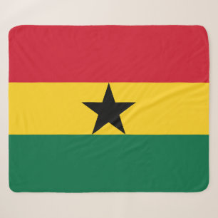 Couverture Sherpa Blanche Sherpa patriotique avec drapeau du Ghana