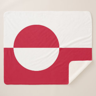 Couverture Sherpa Blanche Sherpa Patriotique avec drapeau du Groenla