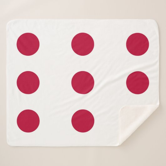 Couverture Sherpa Blanche Sherpa patriotique avec drapeau du Japon (Devant (Horizontal))