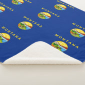 Couverture Sherpa Blanche Sherpa patriotique avec drapeau du Montana (3/4)