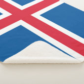 Couverture Sherpa Blanche Sherpa patriotique avec drapeau islandais (3/4)
