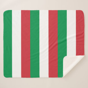 Couverture Sherpa Blanche Sherpa patriotique avec drapeau italien