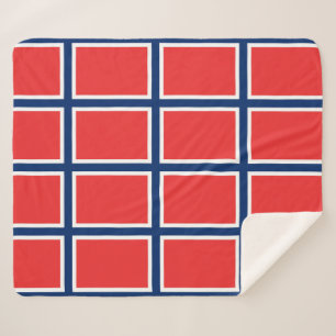 Couverture Sherpa Blanche Sherpa patriotique avec drapeau norvégien