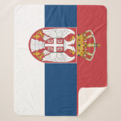 Couverture Sherpa Blanche Sherpa patriotique avec drapeau serbe (Devant)