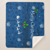 Couverture Sherpa Blanche Sherpa Père Noël bleue (Devant)