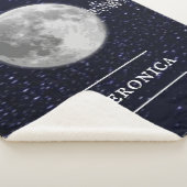 Couverture Sherpa Blanche Sherpa personnalisée lunaire (3/4)