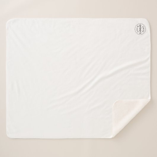 Couverture Sherpa Blanche Sherpa personnalisée moyenne - Marque d'en (Devant (Horizontal))