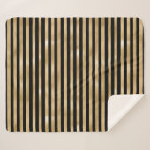Couverture Sherpa Blanche Sherpa rayée noir et or (Devant (Horizontal))