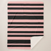 Couverture Sherpa Blanche Sherpa rose et noir (Devant)