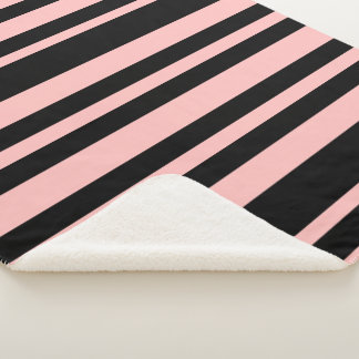 Couverture Sherpa Blanche Sherpa rose et noir