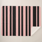 Couverture Sherpa Blanche Sherpa rose et noir (Devant (Horizontal))