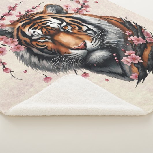 Couverture Sherpa Blanche Sherpa Tiger Chinois (3/4)